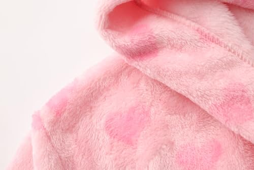 Image of Girls Fleece Robe Boys Hooded Bathrobe Soft Flannel Robe For Kids