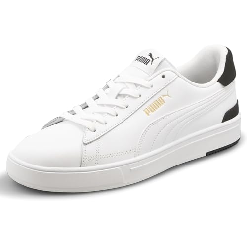 PUMA PUMA Men's SERVE PRO Sneaker, Puma White-Puma White-Puma Team Gold-Puma Black, 10