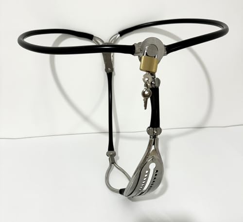 Ceinture de chasteté féminine en acier sous-vêtement verrouillable et culotte invisible noir