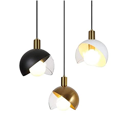 Lumière blanche E27 suspension sphérique avec abat-jour en verre