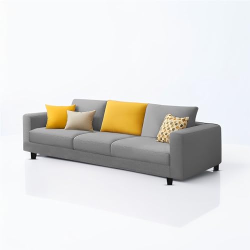 Image of Galib 3 Seater Sofa Set for Living Room (Grey Fabric) Premium Fabric Sofa Set