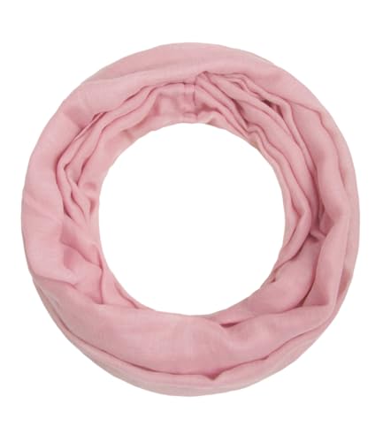 Majea Loop Alice schmaler Damen-Schal Loop Frühlingsschal Schlauchschal Rundschal Tuch uni unisex unifarben einfarbig Halstuch, Rosa, 160x52
