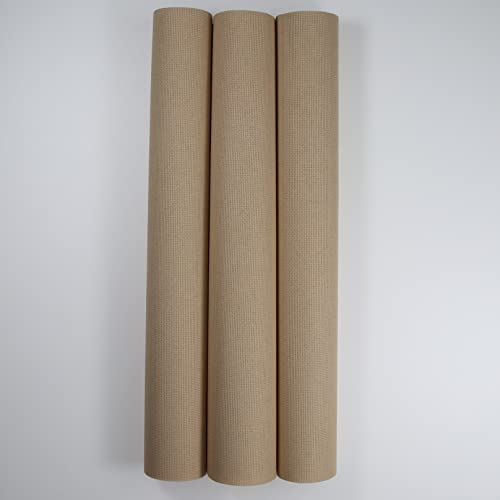 Image of KCS 3 pc of 15 inch x 18 inch Counted Cross Stitch Cotton Aida Cloth Needlework Fabric,18CT,Khaki