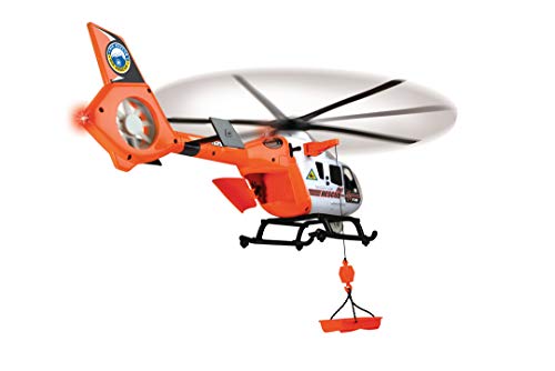 Dickie Toys Kid Light And Sound Sos Rescue Helicopter With Moving Rotor Blades, 25", Multicolor