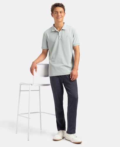 Image of Jockey AM38 Men Microfiber Fabric Solid Half Sleeve Polo T-Shirt with StayDry & StayFresh Technology