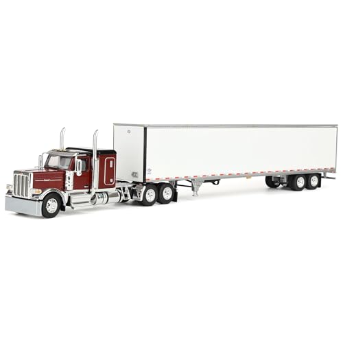 First Gear DCP 1/64 Peterbilt 589 Flattop Sleeper Cab Semi Truck & 53ft Utility Trailer Legendary Red 60-2171