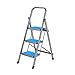 Drabiny 3-Step Ladder 1.9"Grubość Składany Krok Stołek Z Antypoślizgowym Szerokim Pedałem I Srebrnym Uchwytem Metalowe Lekkie Stepladders Przenośny stołek schodkowy (Color : Blue)