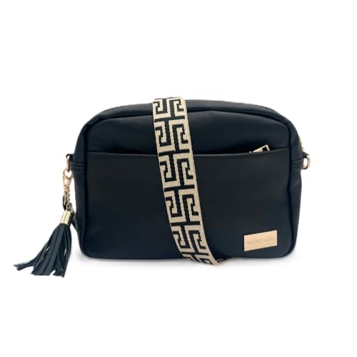 Modern+Chic Alice Crossbody Bag: Vegan Leather Purse with Roomy Exterior/Interior Pockets, Key Leash & Matching Womens Wallet