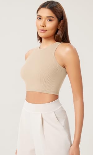 ODODOS-3-Pack-Seamless-Crop-Tank-for-Women-Ribbed-Soft-High-Neck-Cropped-Tops