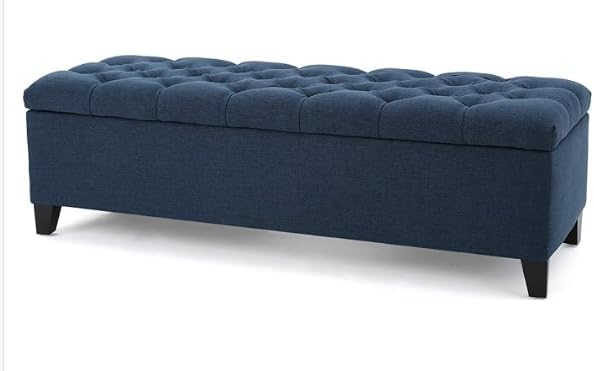 Merax Modern Storage Ottoman Bench with Button Tufting&Diamond Stitching, Multi-Functional Footrest Extra Seating Side Table for Room