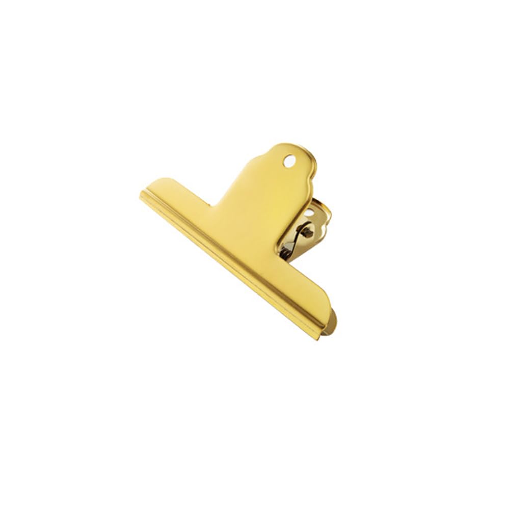 1PCS Large Bulldog Clip, 100mm Stainless Steel Binder Paper Clamps Metal Hinge Clips for Home Kitchen Office School (Gold)