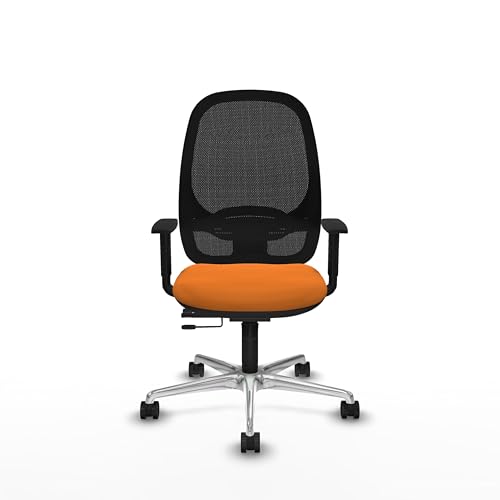 Chaise de bureau inclinable orange fauteuil ergonomique synchrone
