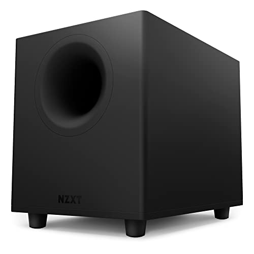 NZXT Relay PC Gaming Subwoofer- AP-SUB80-EU - Deep, Powerful Bass - Compact Design - 140 Watts - Down-Firing 6.5" Driver - Crossover & Phase Control - High-Quality Construction - Black