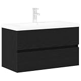 Ampio spazio per riporre oggetti con 2 ante. Il mobiletto da appendere per lavabo offre uno spazio di 80 x 39 x 62 cm per gli accessori da bagno, i materiali a base di legno garantiscono durata e stabilità, ideale per bagni moderni con lavabo e lavabo montato in alto.