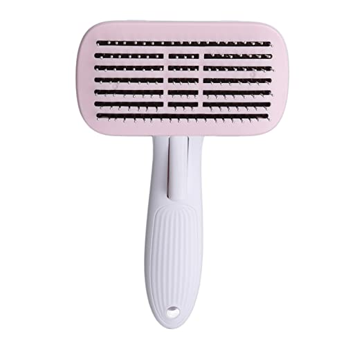 Cat Brush For Shedding, Cat Self Cleaning Slicker Brush De Shedding Dog Hair Dogs Grooming Tool Bunny For Rabbit Massage Removes Loose Undercoat (Steel Needle Pink)
