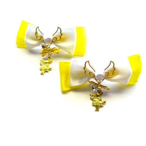 (小野寺屋/ペンギンランド)【ヘアクリップ/左右2個セット】ミニミニアリスのウサギの音楽隊【 ロリータ ゆめかわいい ゴスロリ ヘアクリップ ヘアピン ヘアアクセサリー コスプレ 量産型 地雷系】 (ホワイト×レモンイエロー)