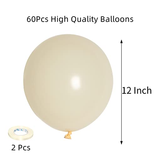 Image of Ivory White Latex Balloons - 12inch, 62pcs Matte Nude Cream Balloons for Party Decorations or Baby Shower
