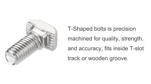 Image of NACX M5 x 12mm T-Slot Drop-in Stud Sliding Bolts, Carbon Steel Hammer Head Bolt T Screw, T-Bolt T Shape Stud Sliding Screw for 20 Series Aluminum Profile, 25PCS