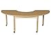 Wood Designs HPL2264HCRC24C6 - Mobile Half Circle High Pressure Laminate Table with Hardwood Legs, 24"