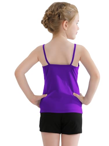 Image of QBK Girls Tank Top Camisole Cotton Cami Spaghetti Strap Undershirt | Toddler Cotton Tagless Cami Sleeveless Spaghetti Undershirts for Gymnastics Dancewear
