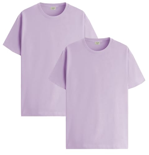 Image of ADRO Men's Cotton Regular Fit Combo Plain Solid T-Shirt Pack of 2