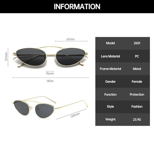 YAMEIZE Trendy Cat Eye Sunglasses - Vintage Metal Frame Eyewear UV400 Protection for Women Men Outdoor3
