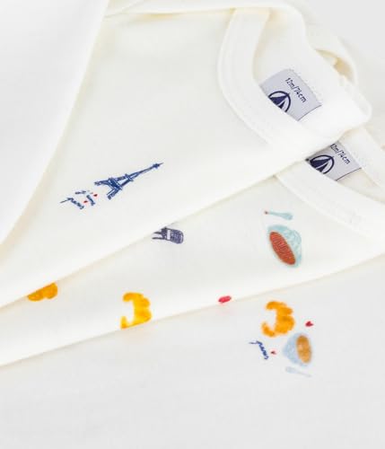 Petit Bateau Pack of babies' long-sleeved Paris-print cotton boys bodysuits SIZES 3-36 MONTHS3