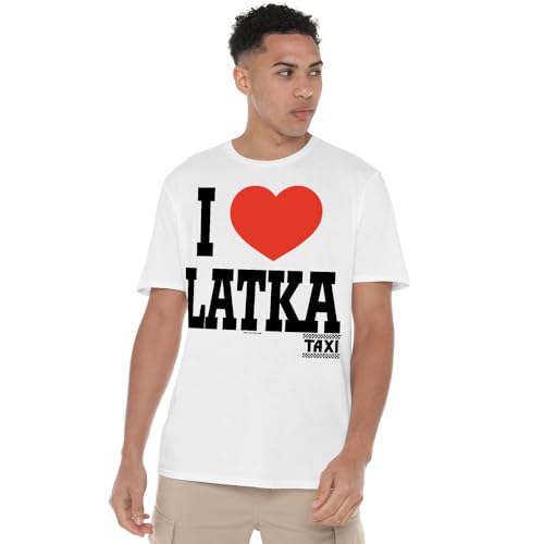 T-shirt blanc Taxi I Heart Latka mixte haut décontracté chic