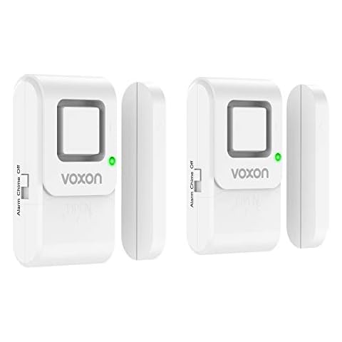 VOXON wireless Door and Window Alarm Sensor 2 Pack 2 Modes Magnetic Window Door Burglar Alarm with 120dB Loud for Kids Safety Home Shop Security Cover