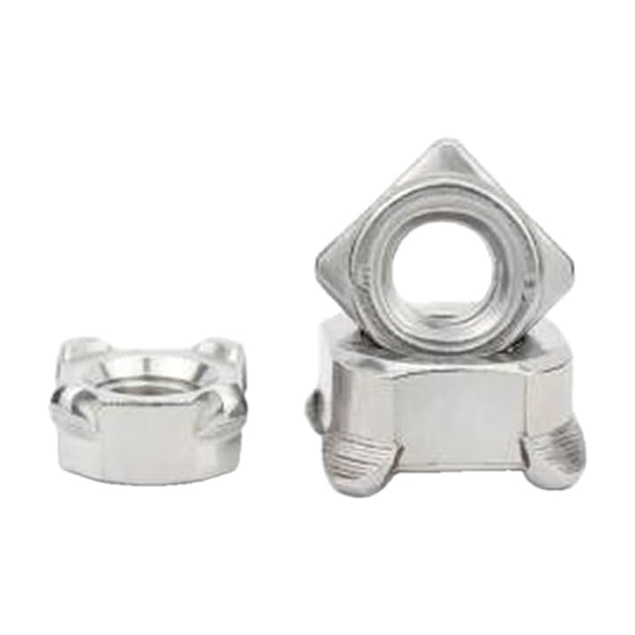 50 Pcs Nut Square Nut DIN928B M4X0.7 304 Stainless Steel Bag 136248