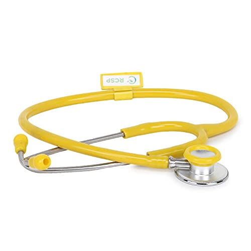 Image of RCSP Stethoscope for Doctors Micro Plus Students Medical Professional Version Yellow Aluminum Chest Piece