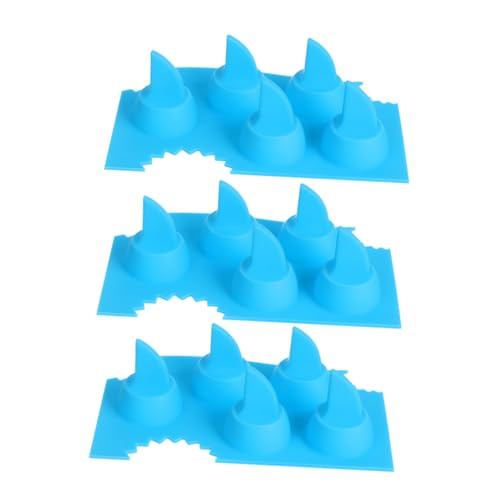Moldes de silicona para cubos de hielo forma aleta de tiburón 3 pzas miniatura 1