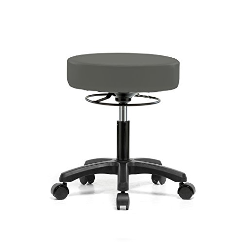 Image of Perch Life Height Adjustable Stool | Desk Height 18-23 inch | Charcoal Vinyl