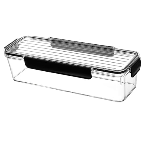 Contenedores de almacenamiento de pasta de 1/2/4 piezas, tarro rectangular de plástico para almacenamiento de espaguetis, caja de almacenamiento larga de fideos con tapas, tarro sellado para cereales