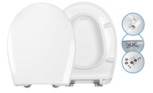 Abattant WC SoftClose pour Geberit Allia Paris Blanc, pour cuvette de toilette 52 cm