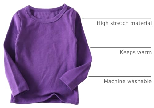 Image of Niyage Toddler Soft Thick Crewneck Tee Tops Girls Comfort Basic Long Sleeve T-Shirt