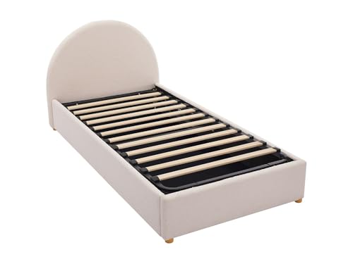 Vente unique   Cama con canapé abatible 1 Plaza Lirimo   poliéster   Crema