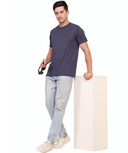 Image of Unisex Round Neck Plain T-Shirt | Combed Bio-Washed Ring Spun Cotton for Men & Women, Short Sleeves