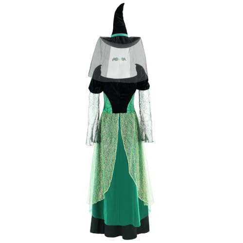 EDAUWAE Witch Costume Women Halloween Cosplay Deluxe Dress with Hat Necklace Full set L by EDAUWAE - Used condition - Image 2