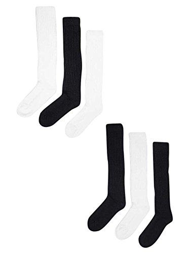 Black & White All Cotton 6-Pack Extra Heavy Super Slouch Socks3