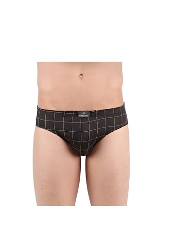 Image of Crystal Italia Brief Men's Super Combed Cotton Checkered Brief with Concealed Waistband | Assorted | (Pack of 2)