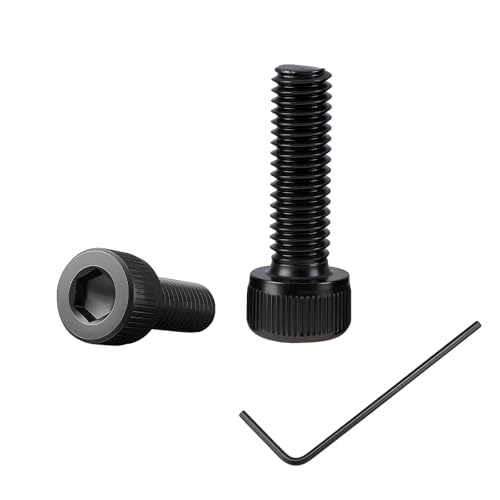 Lot de 100 vis M2 x 6, vis à tête cylindrique avec six pans creux, vis à tête cylindrique avec 1 clé à six pans creux, filetage complet en acier au carbone (noires), pour éléments de fixation (M2