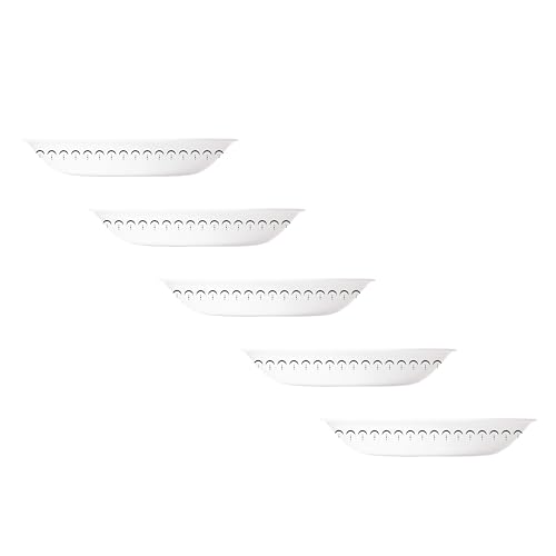 パール金属 CORELLE コレール プレート 皿 外径21.5×高さ4cm 割れにくい 軽量 カスピアンレース 深皿 J420-CPL 5枚セット CP-1965