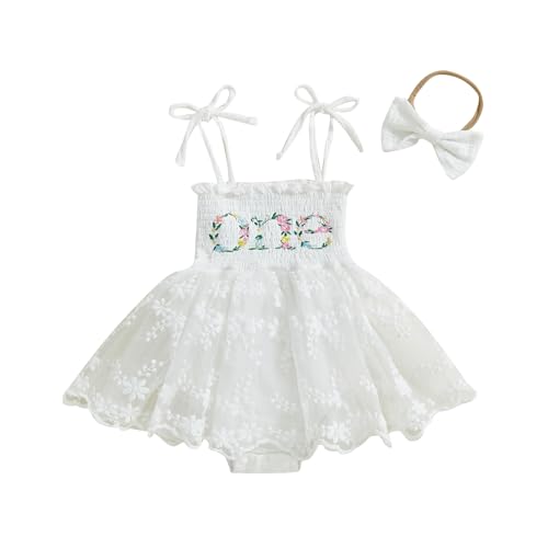 My First Birthday Baby Girl Outfit One Year Old Clothes Tulle Romper Dress Sleeveless Bodysuit Cake Smash Outfits