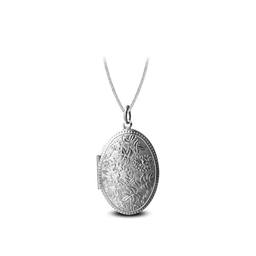 Royal Amoyy Locket Necklace That Holds 2 Pictures Oval Shaped Leaf Lockets Necklaces Pendant for Women and Girls