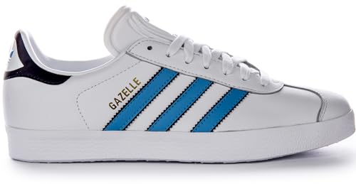 Image of adidas Men's Gazelle Sneaker, Cloud White /Semi Blue Burst /Night Indigo, Size 6