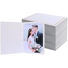 Photo Folders for 4x6 or 5x7 Pictures,Paper Picture Frames, Cardboard Greeting Photo Frame Cards for Fathers Day,Graduation Wedding Birthday Classroom DIY 100CT - White