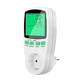 NIKJEBDF Wattmètre Prise Compteur dÉnergie丨Compteur de Consommation dénergie avec écran LCD丨Prise Consommation Electrique pour Économie dEnergie, Surcharges de Protection, 3680W Max