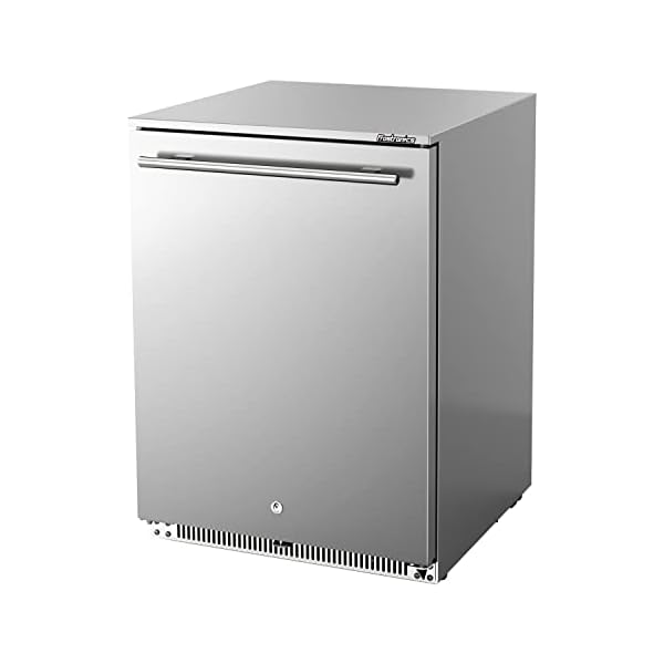 24 Inch 168 Cans Outdoor Beverage Refrigerator, 5.47 cu. ft. Built-in Beverage Cooler with Easy-Swap Reversible Door, 26°F Outdoor Beverage Fridge, SUS304, Lockable, ETL & NSF7 Certified