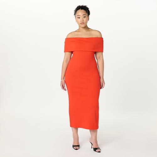Image of The Drop Womens Lora Off The Shoulder Midi Sheath Dress